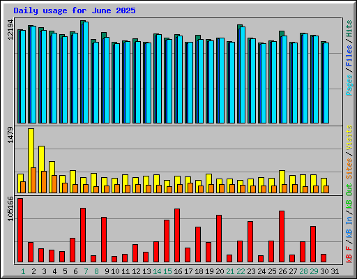 Daily usage for June 2025