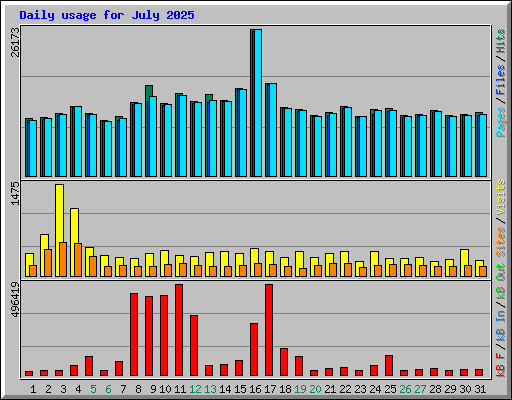 Daily usage for July 2025