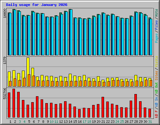 Daily usage for January 2026