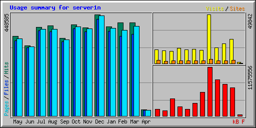 Usage summary for server1n